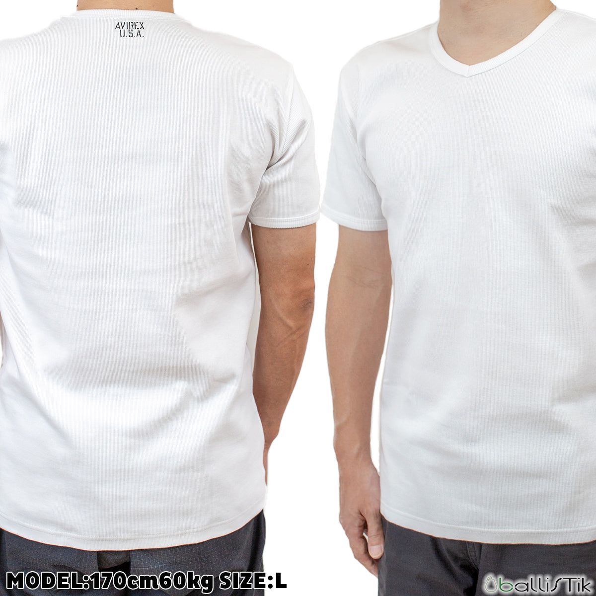 AVIREX アヴィレックス Vネック Tシャツ DAILY S/S RIB V NECK T-SHIRT 半袖 無地 デイリー