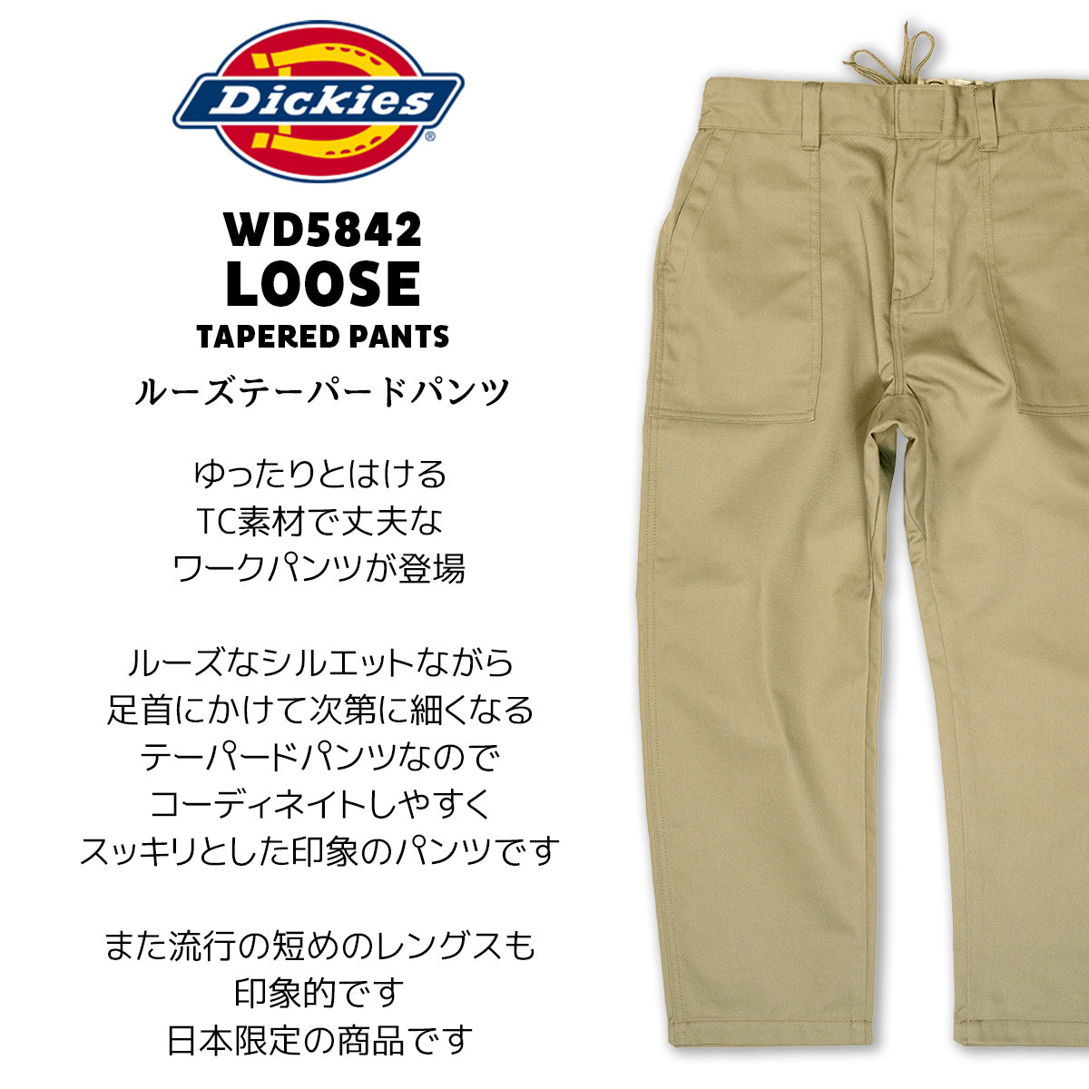 Dickies ディッキーズ ワークパンツ LOOSE TAPERED PANTS