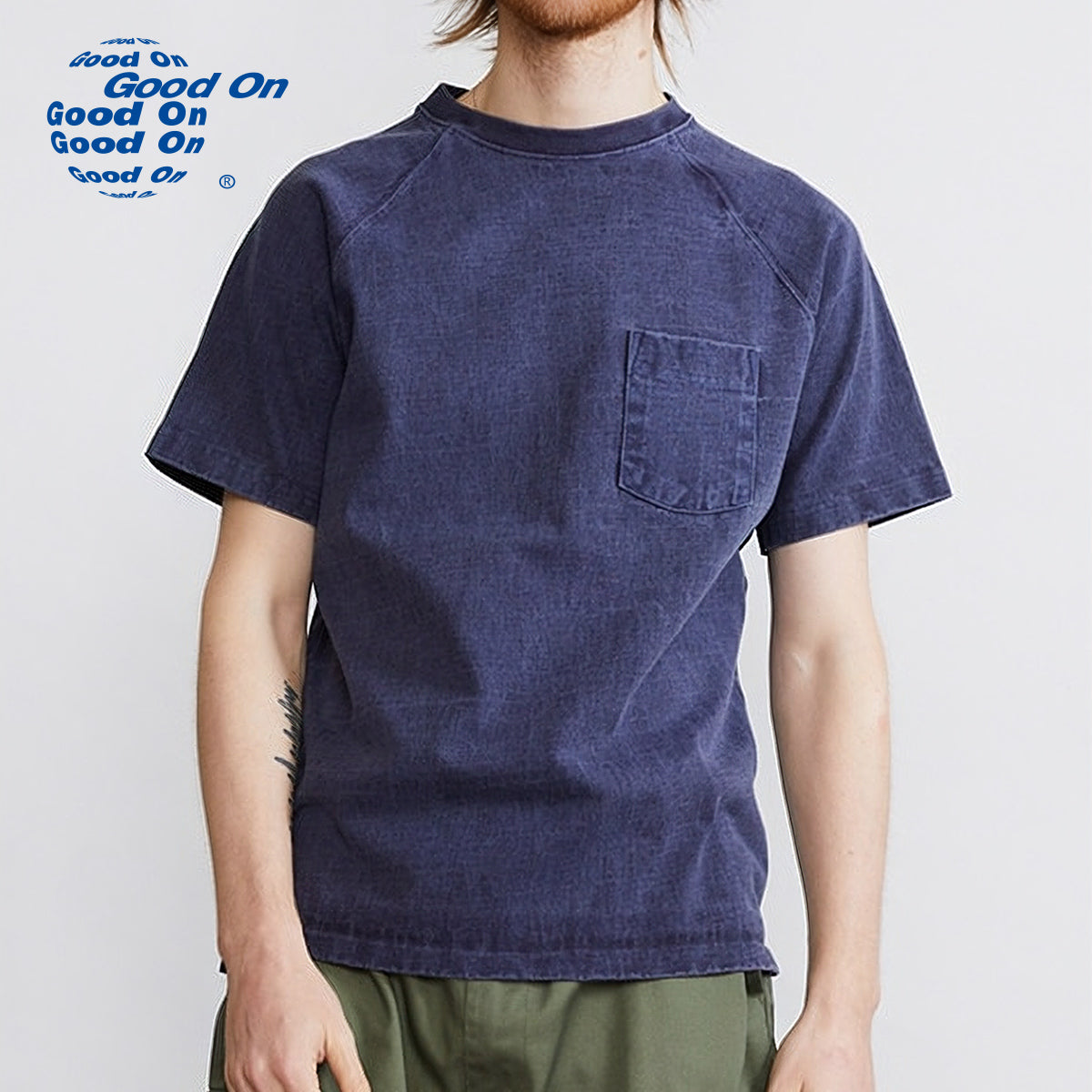 Good On グッドオン ポケットTシャツ 半袖 ラグラン S/S RAGLAN HEAVY POCKET TEE GOST-1101 メンズ レディース