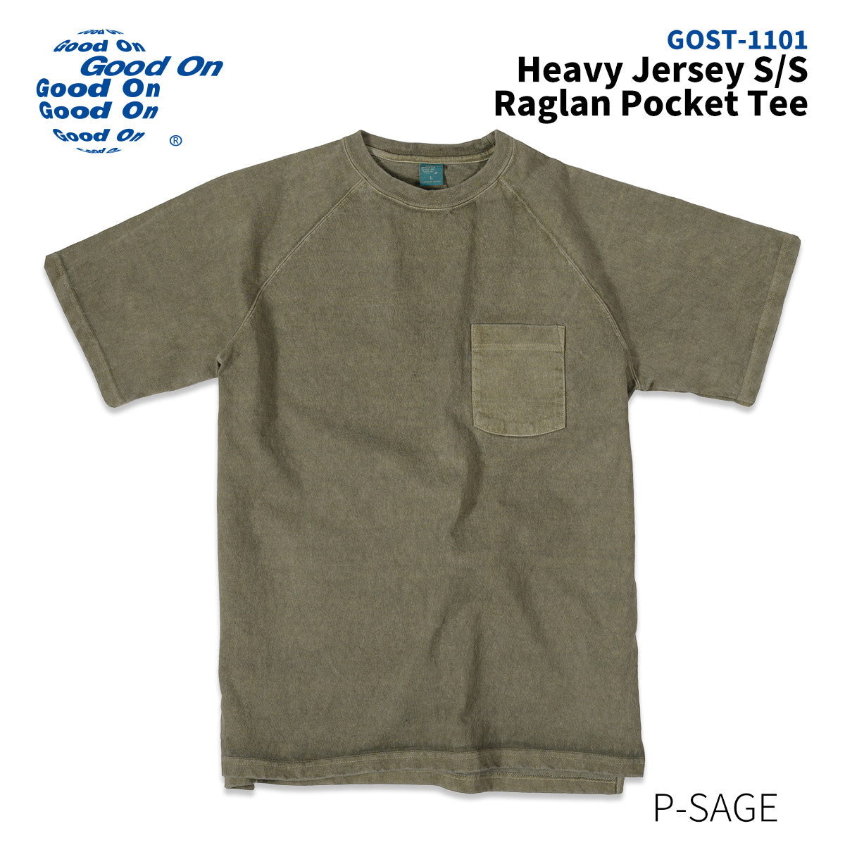 Good On グッドオン ポケットTシャツ 半袖 ラグラン S/S RAGLAN HEAVY POCKET TEE GOST-1101 メンズ レディース