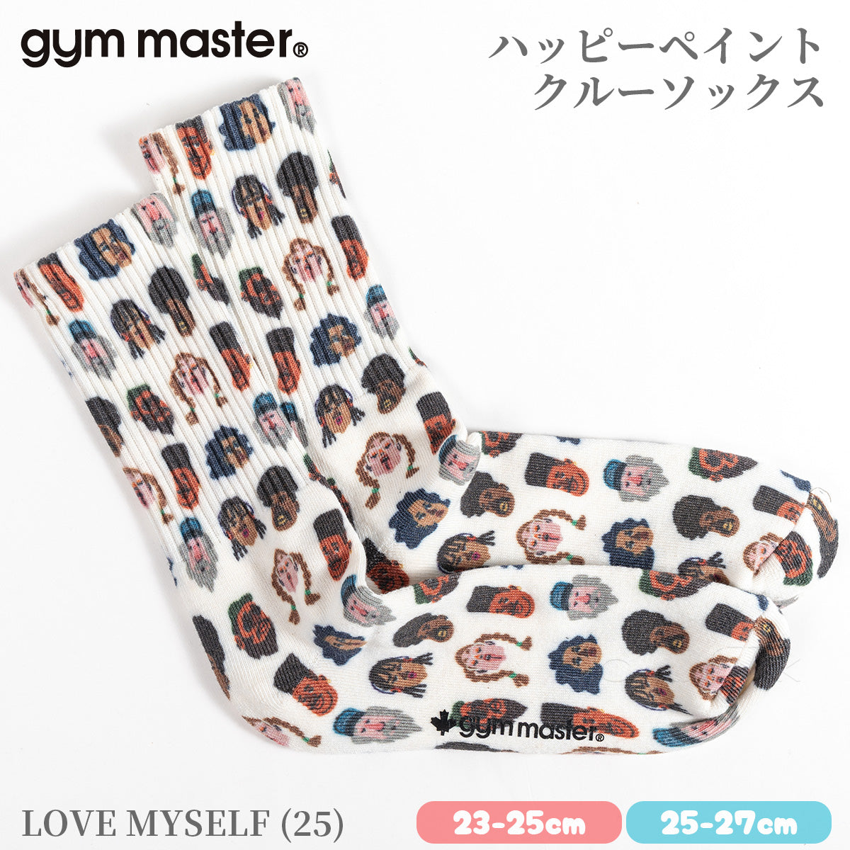 gym master ジムマスター 靴下 ハッピーペイント クルーソックス 覆面レスラー プロレスラー G857329 メンズ レディース