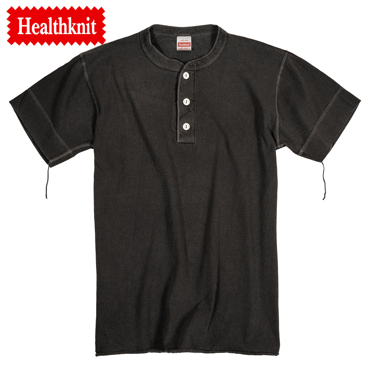 Healthknit ヘルスニット ヘンリーネック 半袖Tシャツ ピグメントダイ Henley Neck S/S Tee 10060