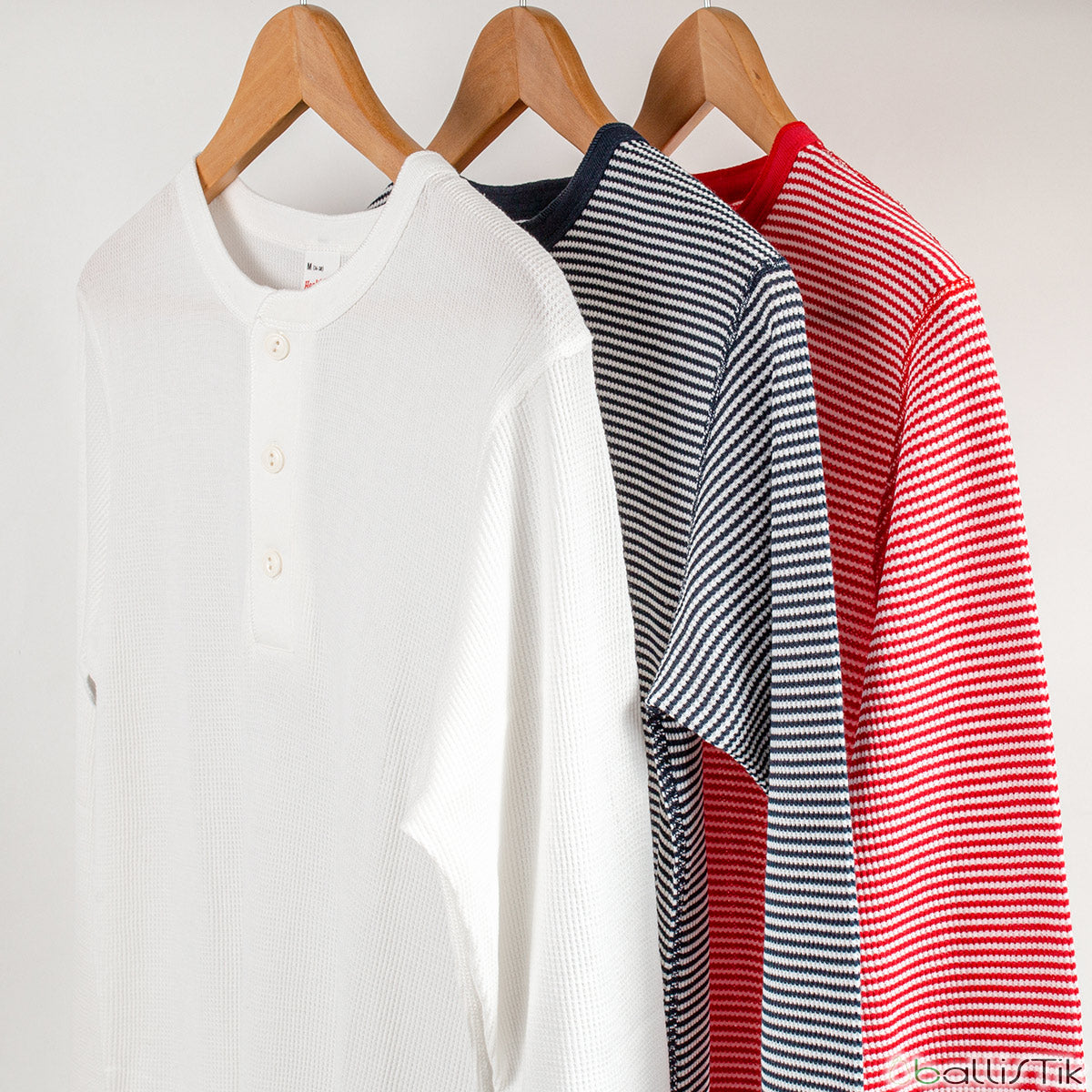Healthknit ヘルスニット ヘンリーネック ワッフル 長袖Tシャツ Basic Waffle Henleyneck L/S 601L