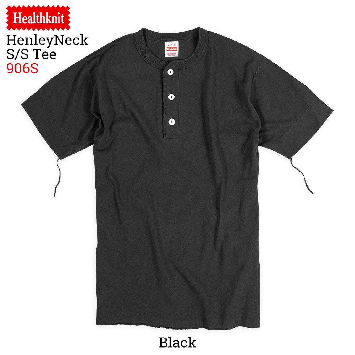 Healthknit ヘルスニット ヘンリーネック 半袖Tシャツ Henley Neck S/S Tee #906S