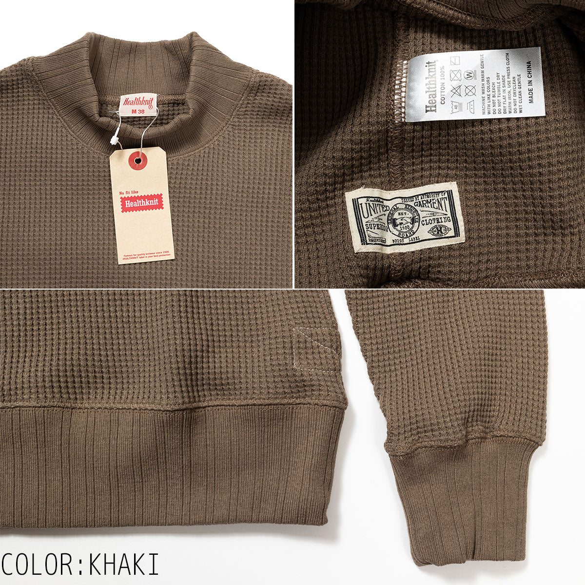 Healthknit ヘルスニット ワッフル 長袖Tシャツ Super Heavy Waffle Sweat Tee L/S #993