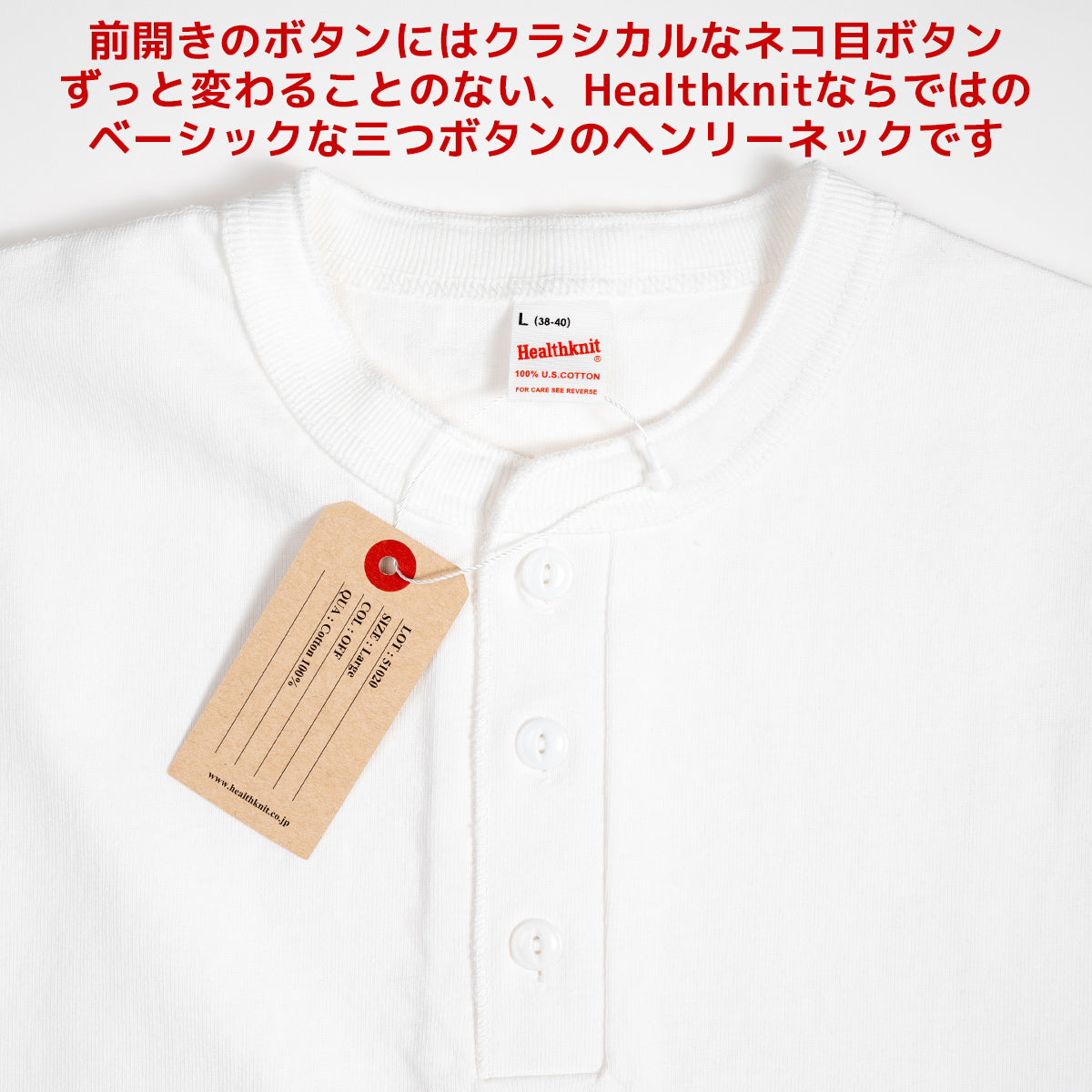 Healthknit ヘルスニット ヘンリーネックTシャツ Healthknit マックスウェイト 51020