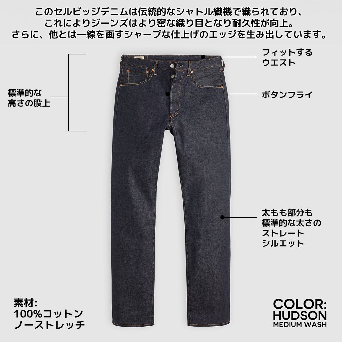 リーバイス 501 赤耳 リジット Levi's デニム ジーンズ ストレート 00501-3722 メンズ レディース