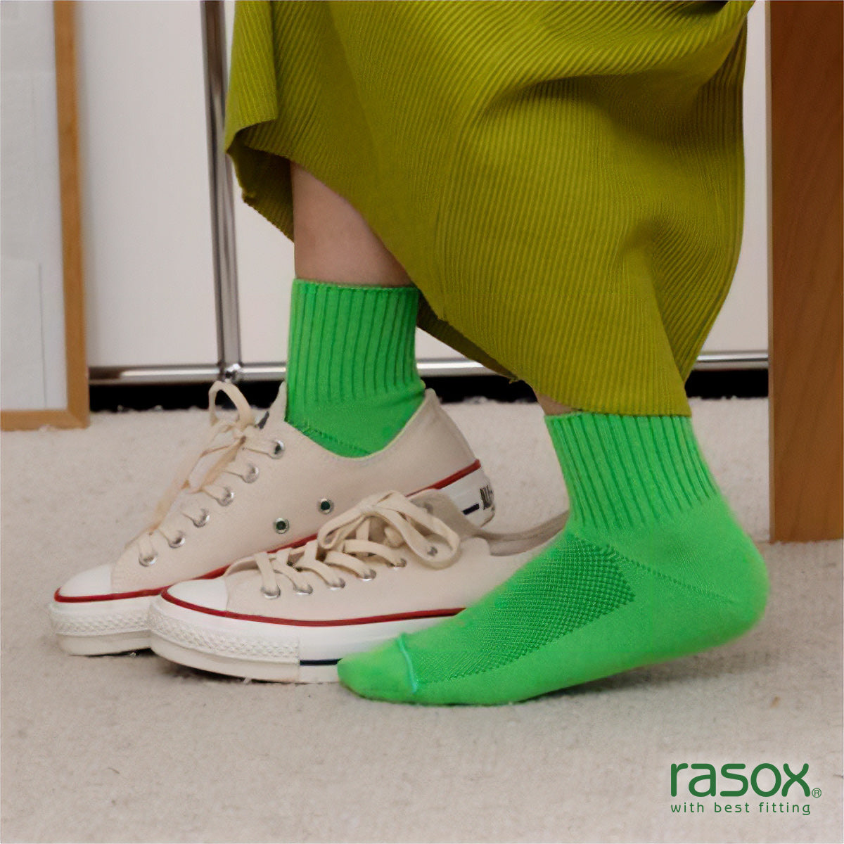 rasox ラソックス スニーカーソックス ミドル丈 靴下 ベーシックアンクル