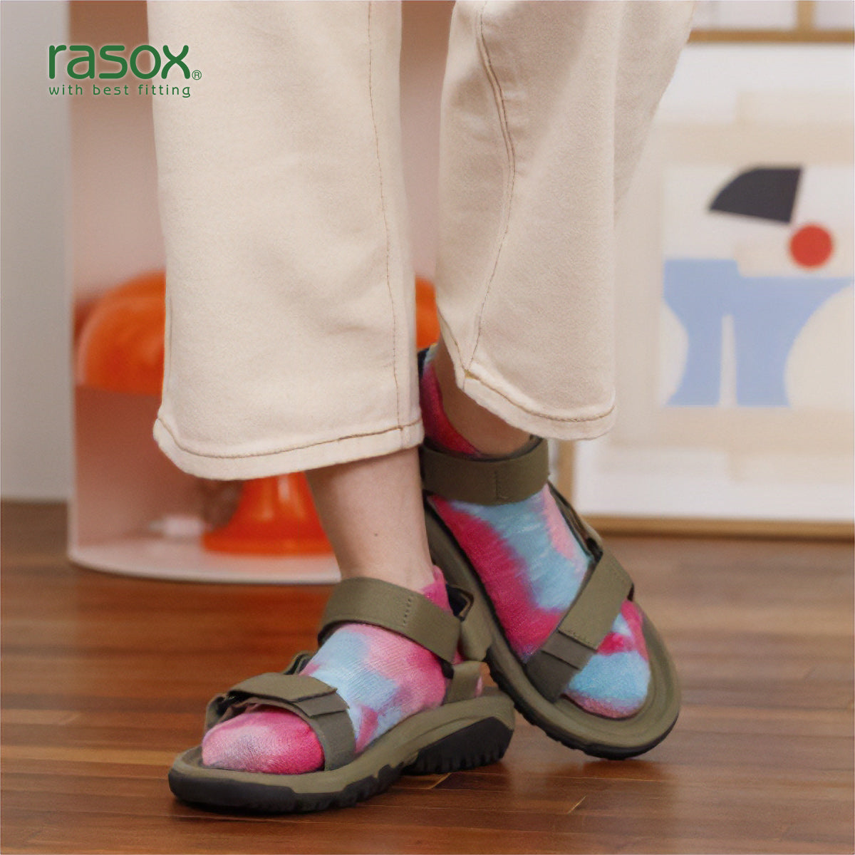 rasox ラソックス スニーカーソックス 靴下 タイダイスニーカー タイダイロウ