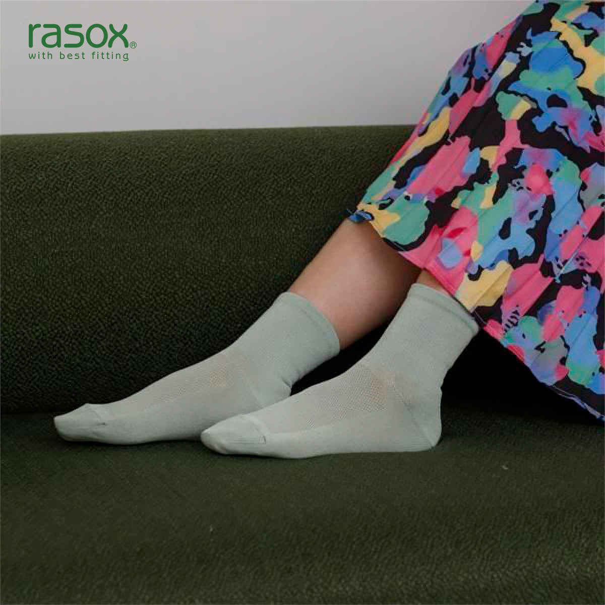rasox ラソックス スニーカーソックス ミドル丈 靴下 ファインクールミッド