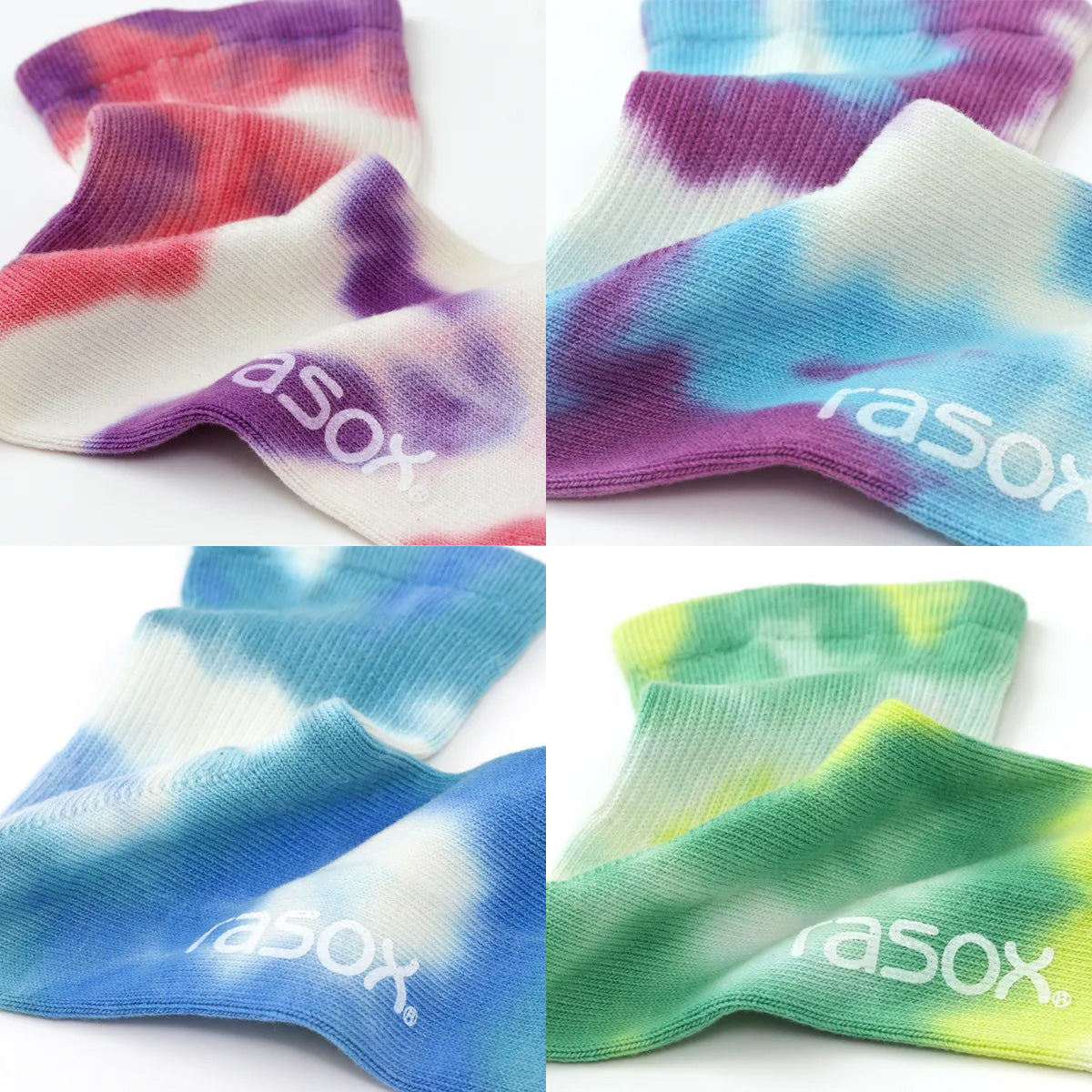 rasox ラソックス スニーカーソックス ミドル丈 靴下 タイダイミッド