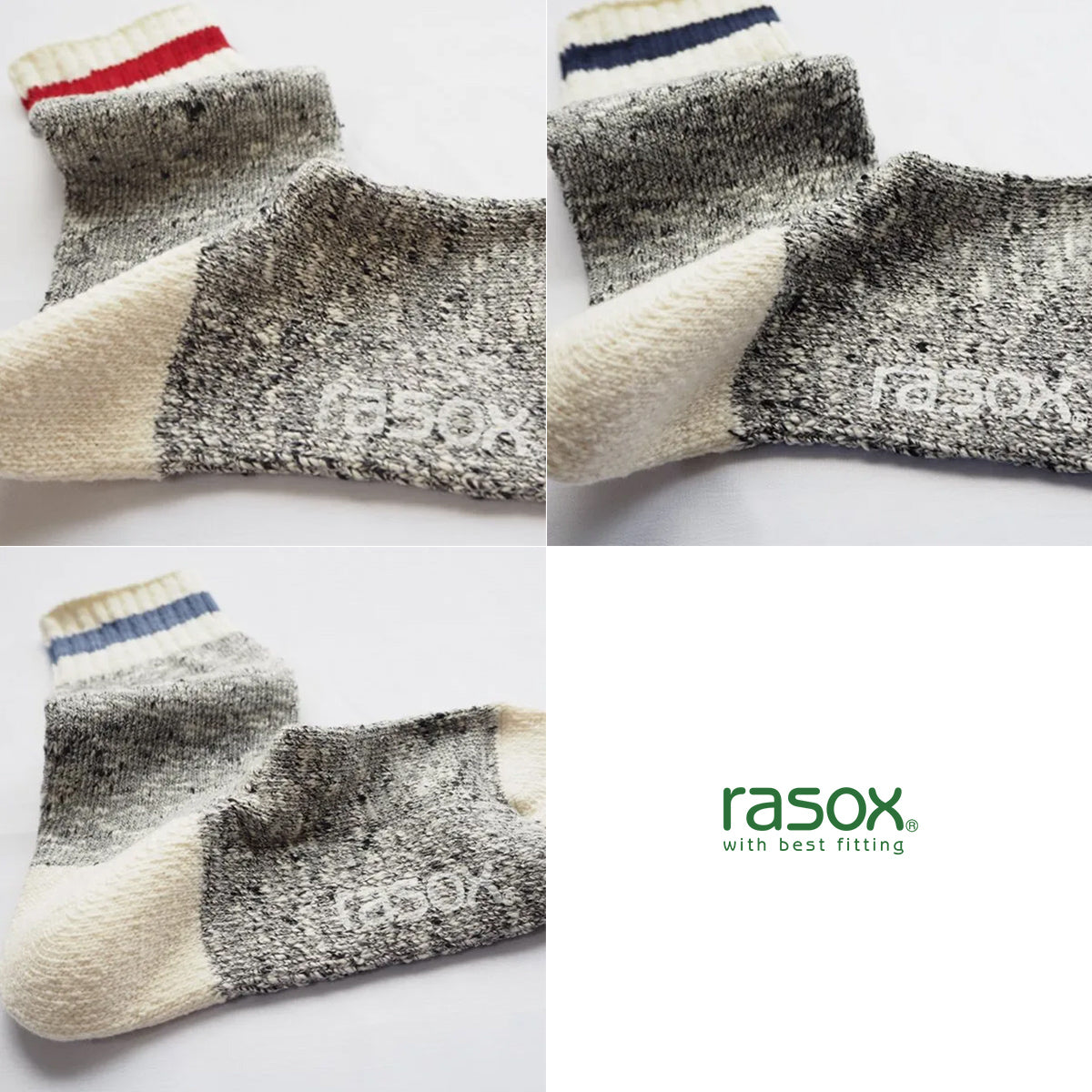 rasox ラソックス クルーソックス 靴下 スラブラインクルー