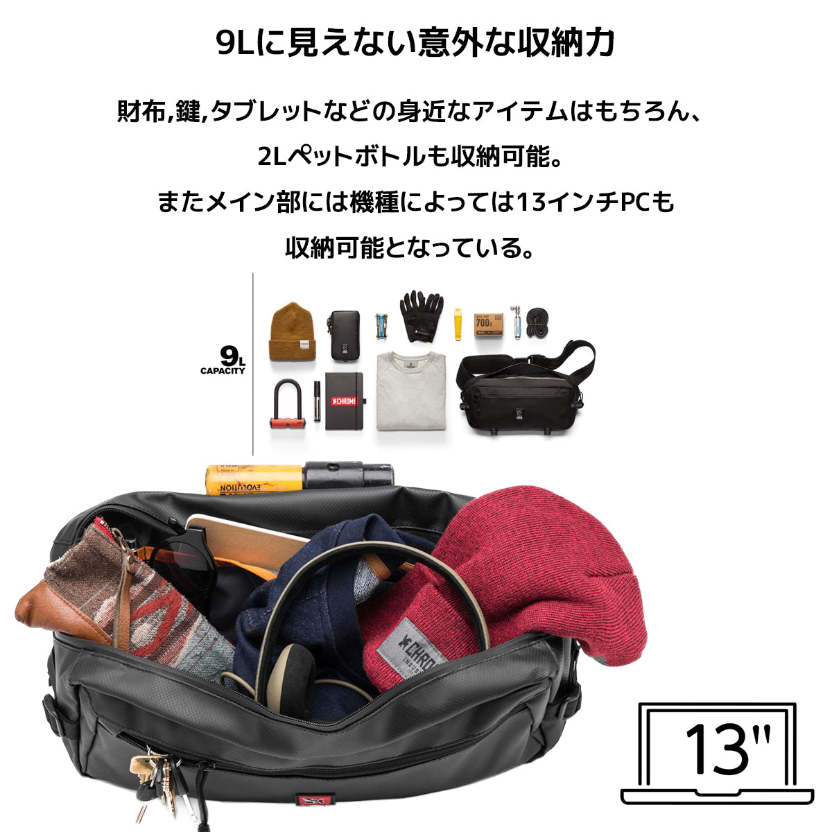 CHROME クローム ボディバッグ 防水 KADET SLING BAG BLACK TARP カデット