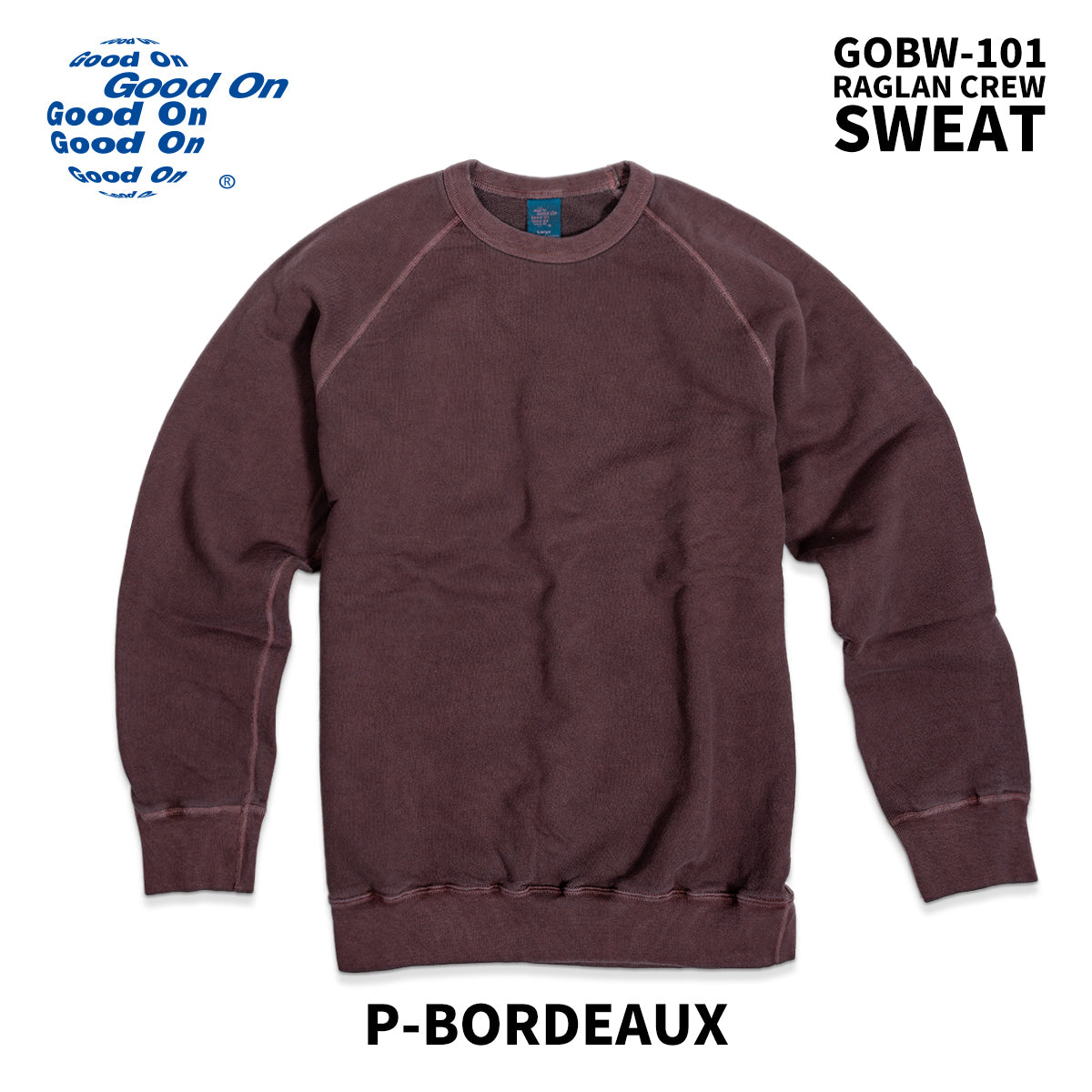 Good On グッドオン スウェット ラグラン クルースウェット GOBW-101 2025 秋冬 新色 入荷 メンズ レディース