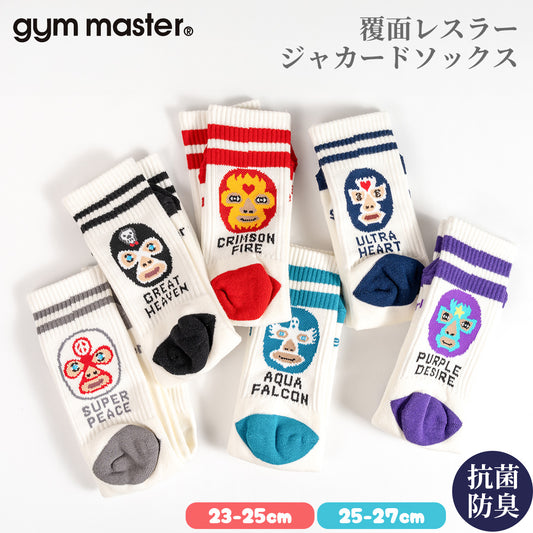 gym master ジムマスター 靴下 覆面レスラー ジャガード ソックス プロレスラー G766618 メンズ レディース ジャカード