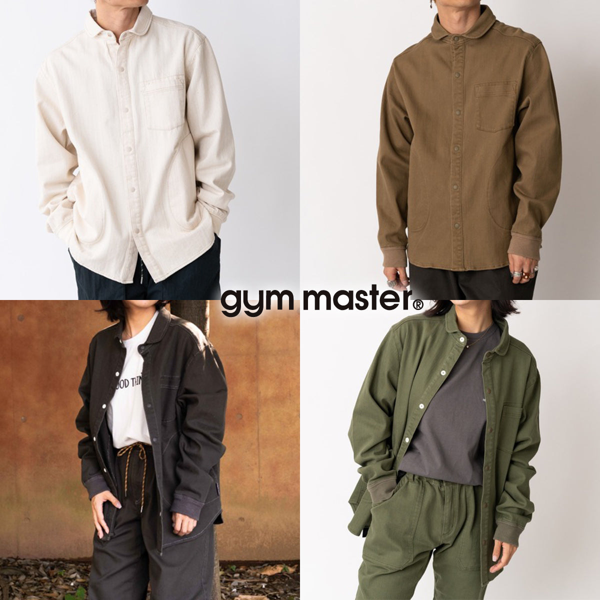 gym master ジムマスター シャツ 10oz ストレッチ デニム カツラギ シャツジャケット G221718