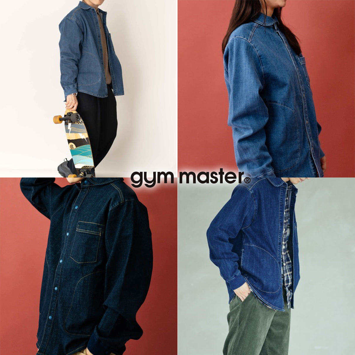 gym master ジムマスター シャツ 10oz ストレッチ デニム カツラギ シャツジャケット G221718