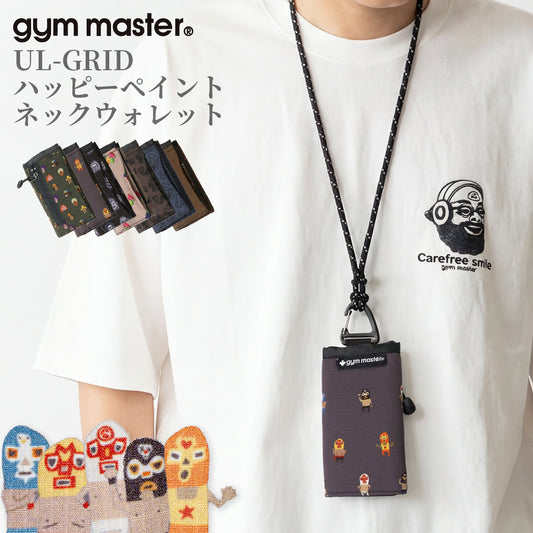 gym master ジムマスター ミニ財布 コンパクト財布 覆面レスラー プロレスラー UL-GRID ハッピーペイント ネックウォレット 首掛け財布 G733738