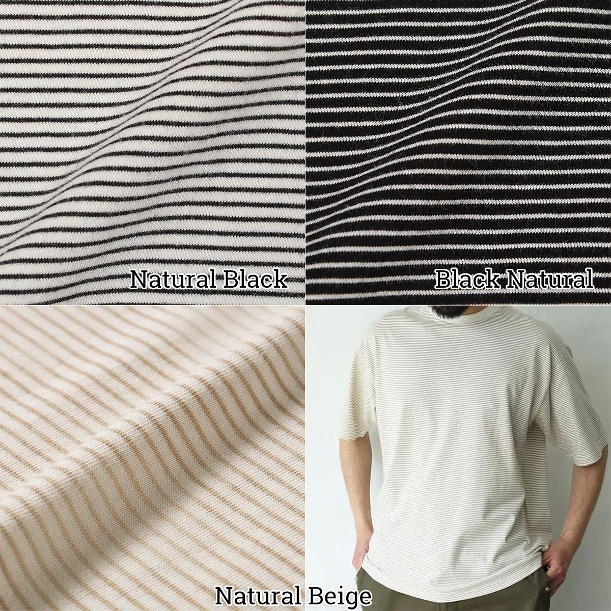 Healthknit ヘルスニット  抗菌 防臭 ボーダー 半袖Tシャツ Narrow Border Jersey Crewneck S/S 51013