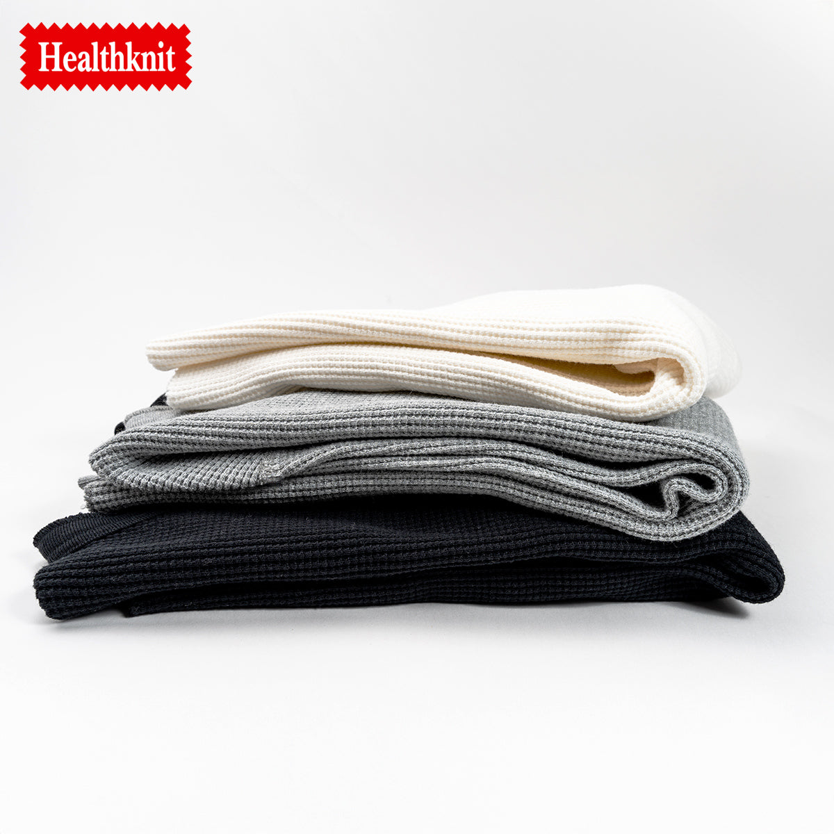 ヘルスニット クルーネック 長袖Tシャツ サーマル ワッフル Healthknit サーマルキング 52017