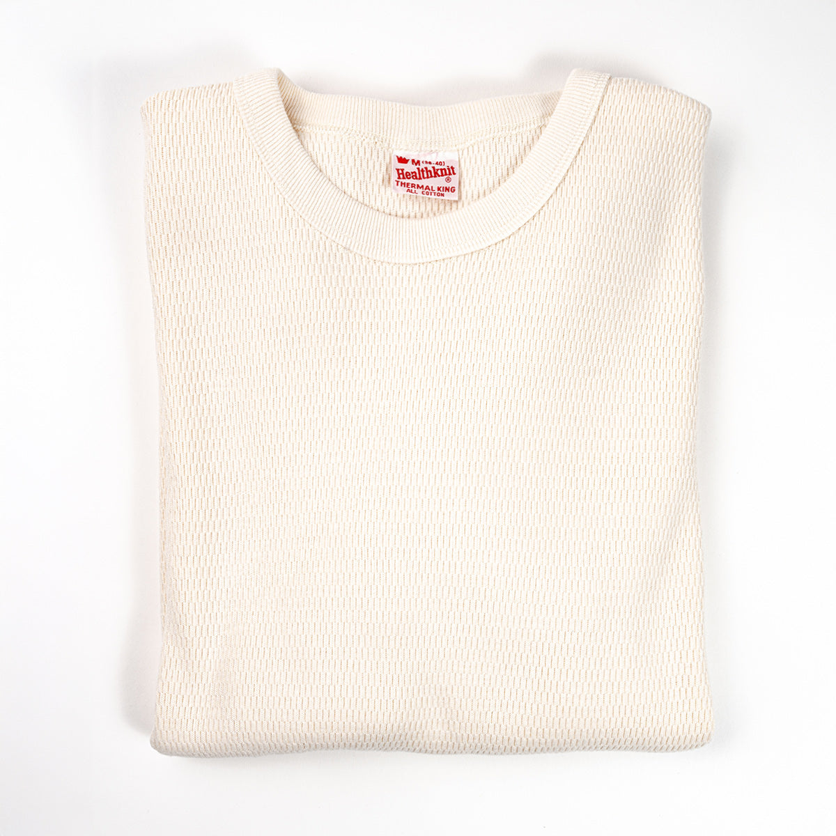 Healthknit ヘルスニット ワッフル サーマル Thermal King Raschel Honycomb Crewneck L/S #52023