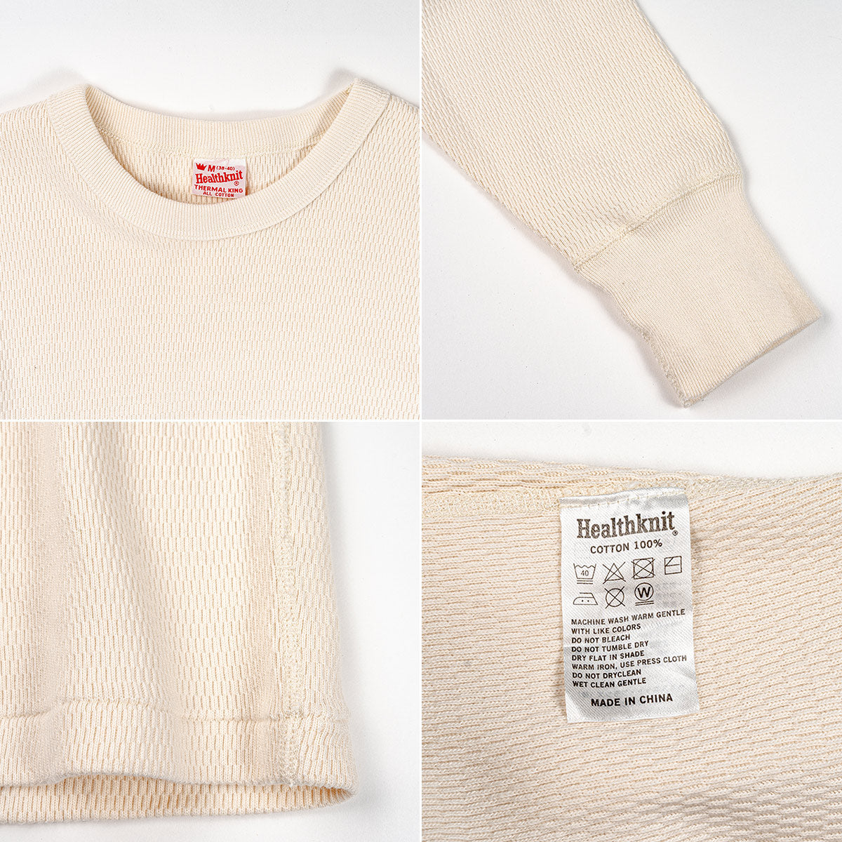 Healthknit ヘルスニット ワッフル サーマル Thermal King Raschel