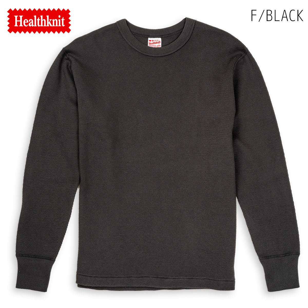 Healthknit ヘルスニット ワッフル サーマル Thermal King Raschel Honycomb Crewneck L/S #52023