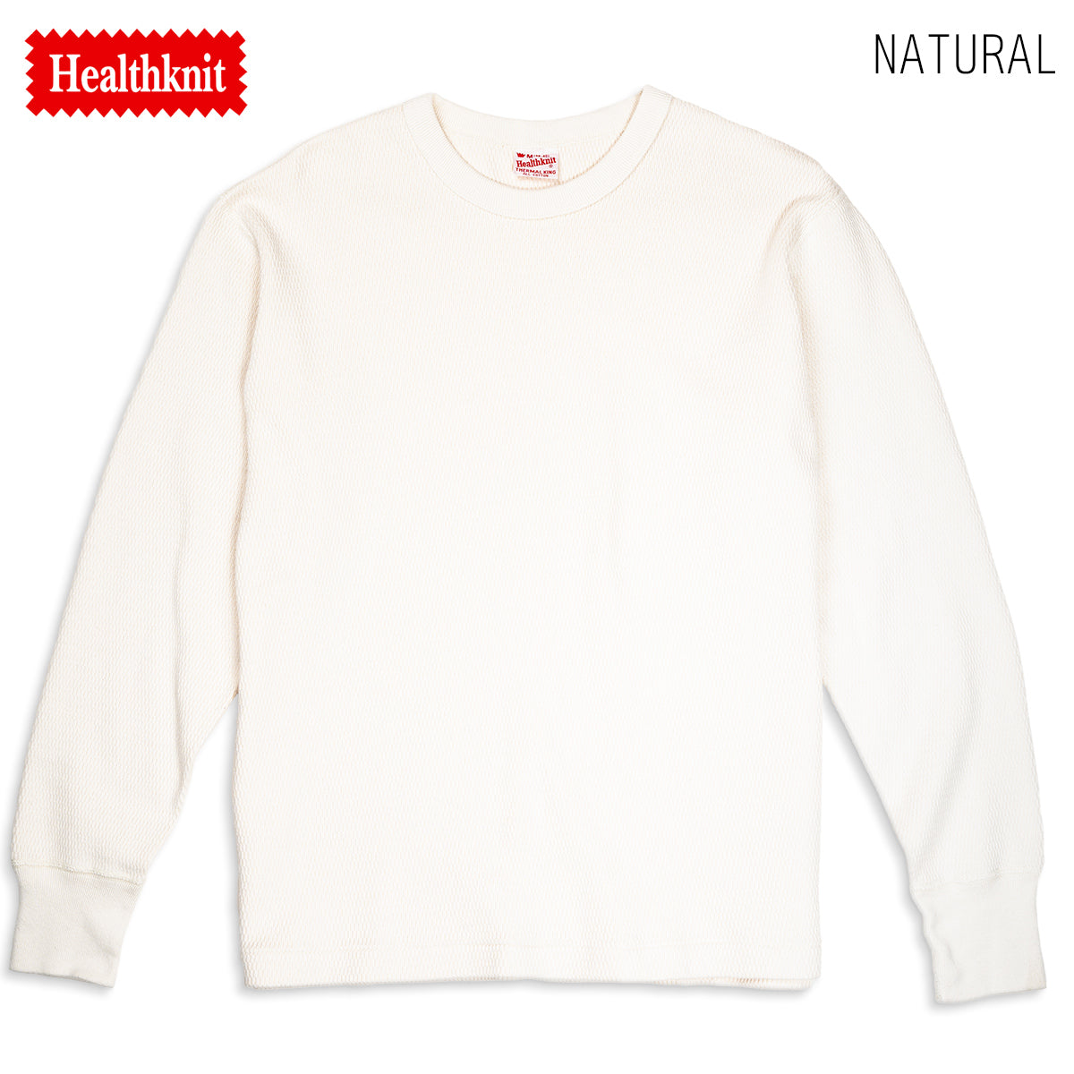 Healthknit ヘルスニット ワッフル サーマル Thermal King Raschel Honycomb Crewneck L/S #52023