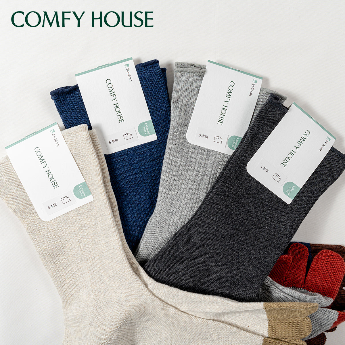 rasox ラソックス 後継ブランド 5本指靴下 ソックス FFコットンクルー コンフィハウス コンフィーハウス COMFY HOUSE 定番 メンズ レディース