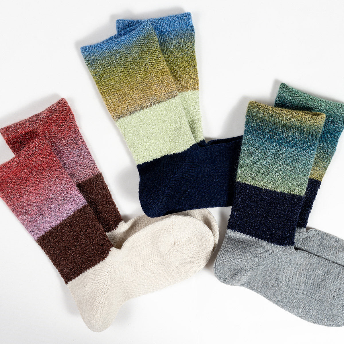 rasox ラソックス 後継ブランド 靴下 秋冬 ソックス グラデパネルクルー コンフィハウス コンフィーハウス COMFY HOUSE 定番