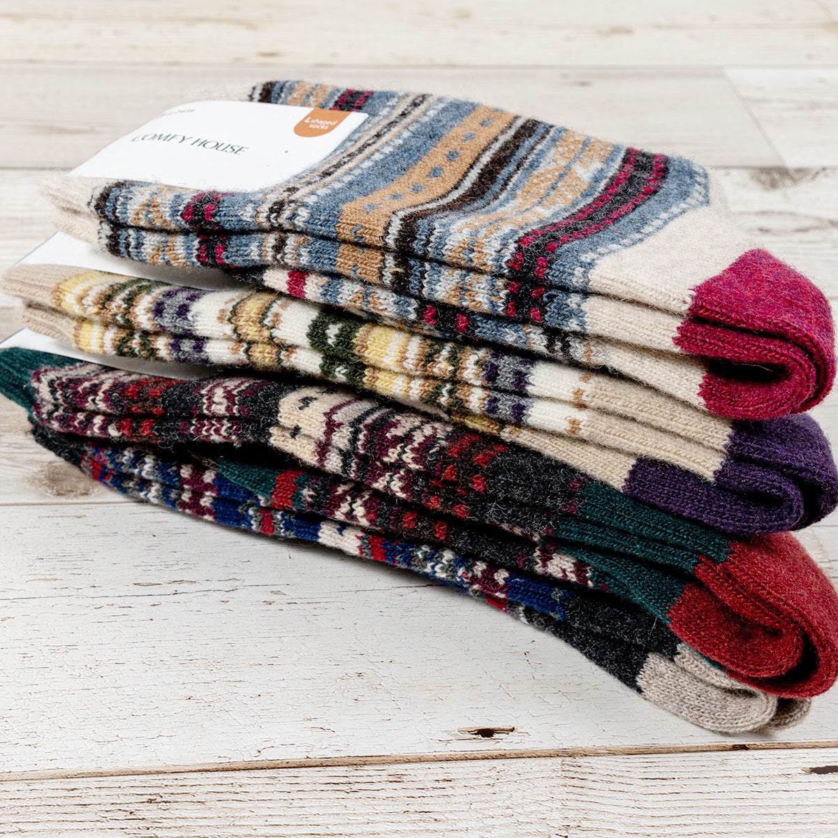 rasox ラソックス 後継ブランド 靴下 ウール ソックス 秋冬 ジャガードウールクルー コンフィハウス コンフィーハウス COMFY HOUSE 定番
