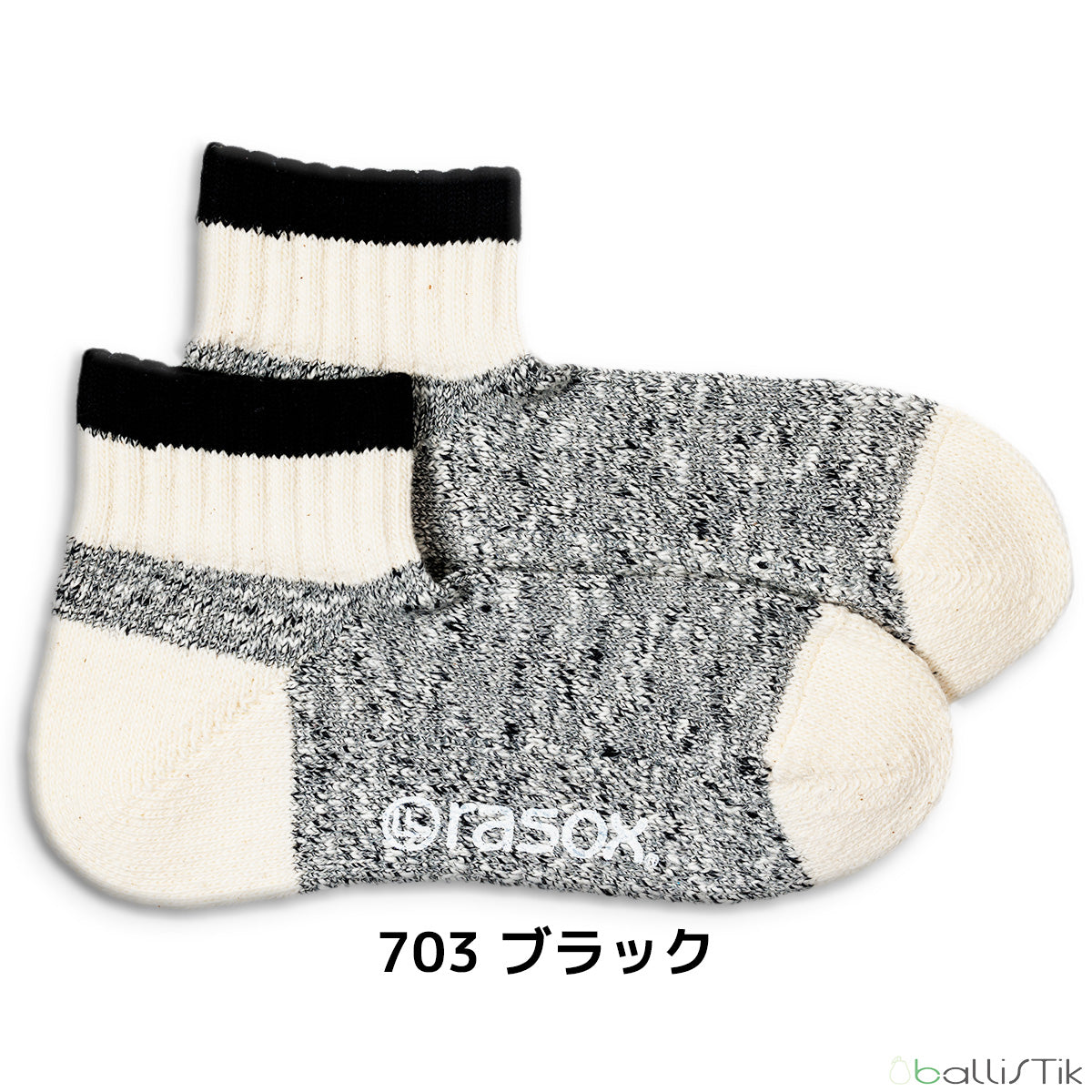 rasox ラソックス スニーカーソックス ミドル丈 靴下 スラブラインアンクル