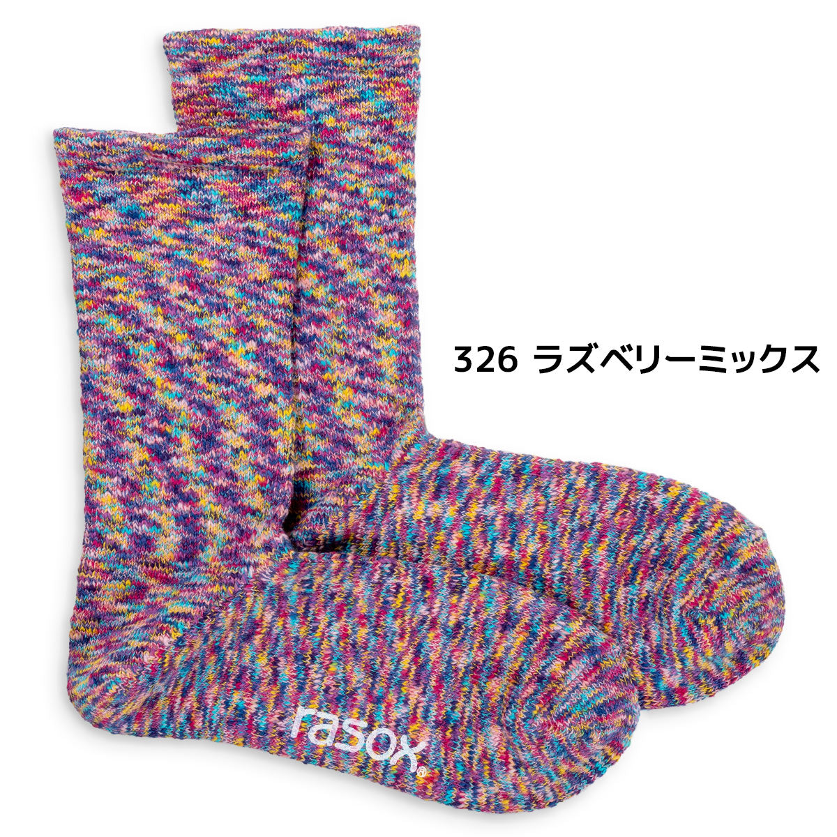 rasox ラソックス クルーソックス 靴下 スプラッシュコットン