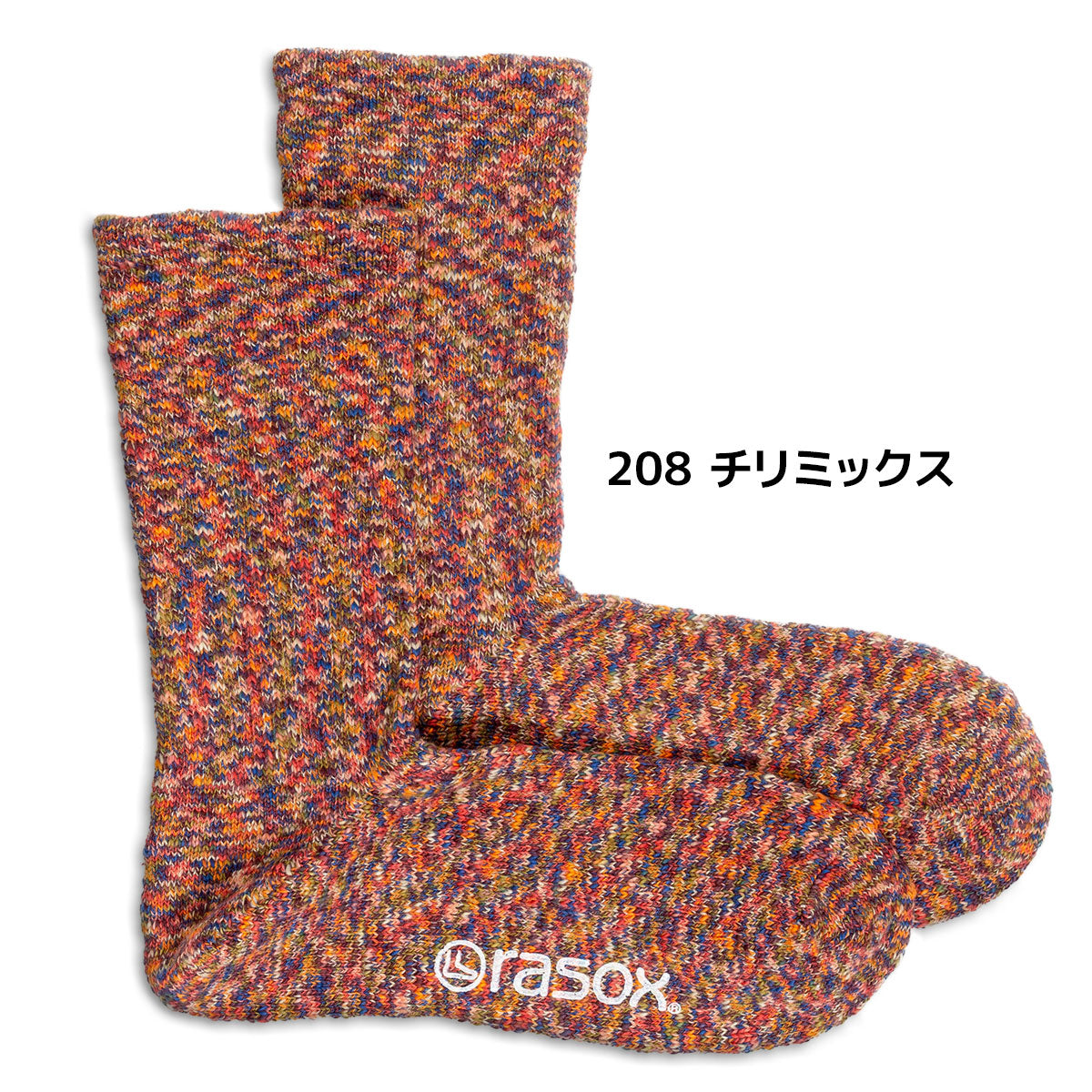 rasox ラソックス クルーソックス 靴下 スプラッシュコットン