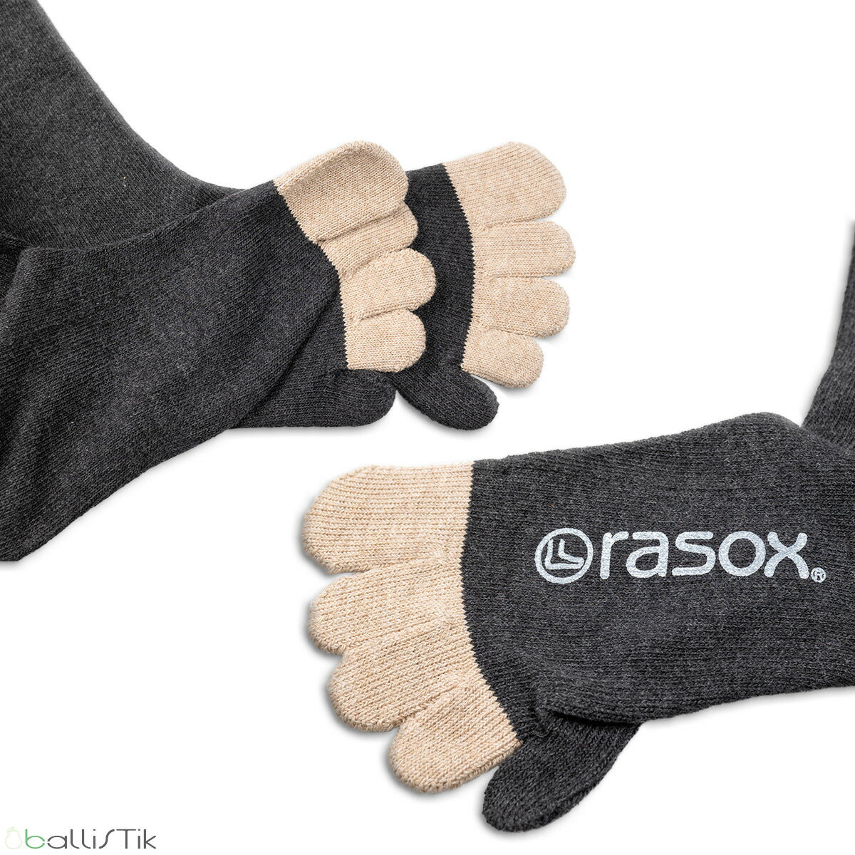 rasox/ラソックス/靴下/クルーソックス/五本指ソックス/FFコットンクルー/詳細2